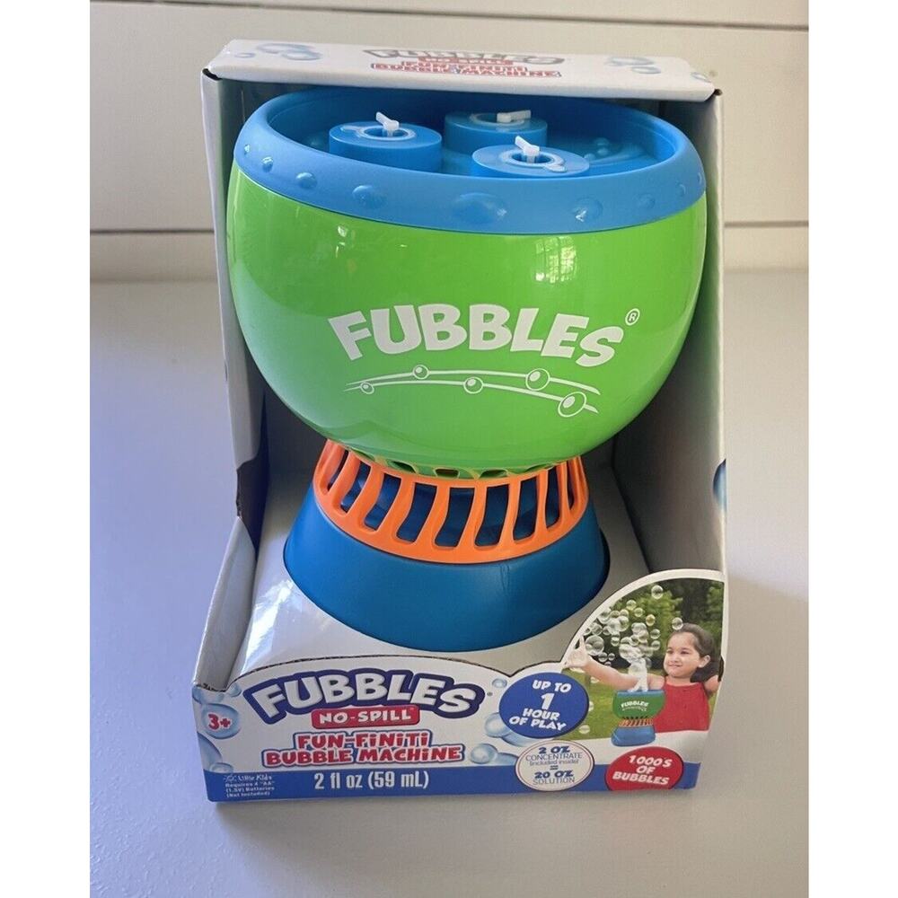 New Little Kids Fubbles No-Spill Fun-Finiti Bubble Machine Active Play